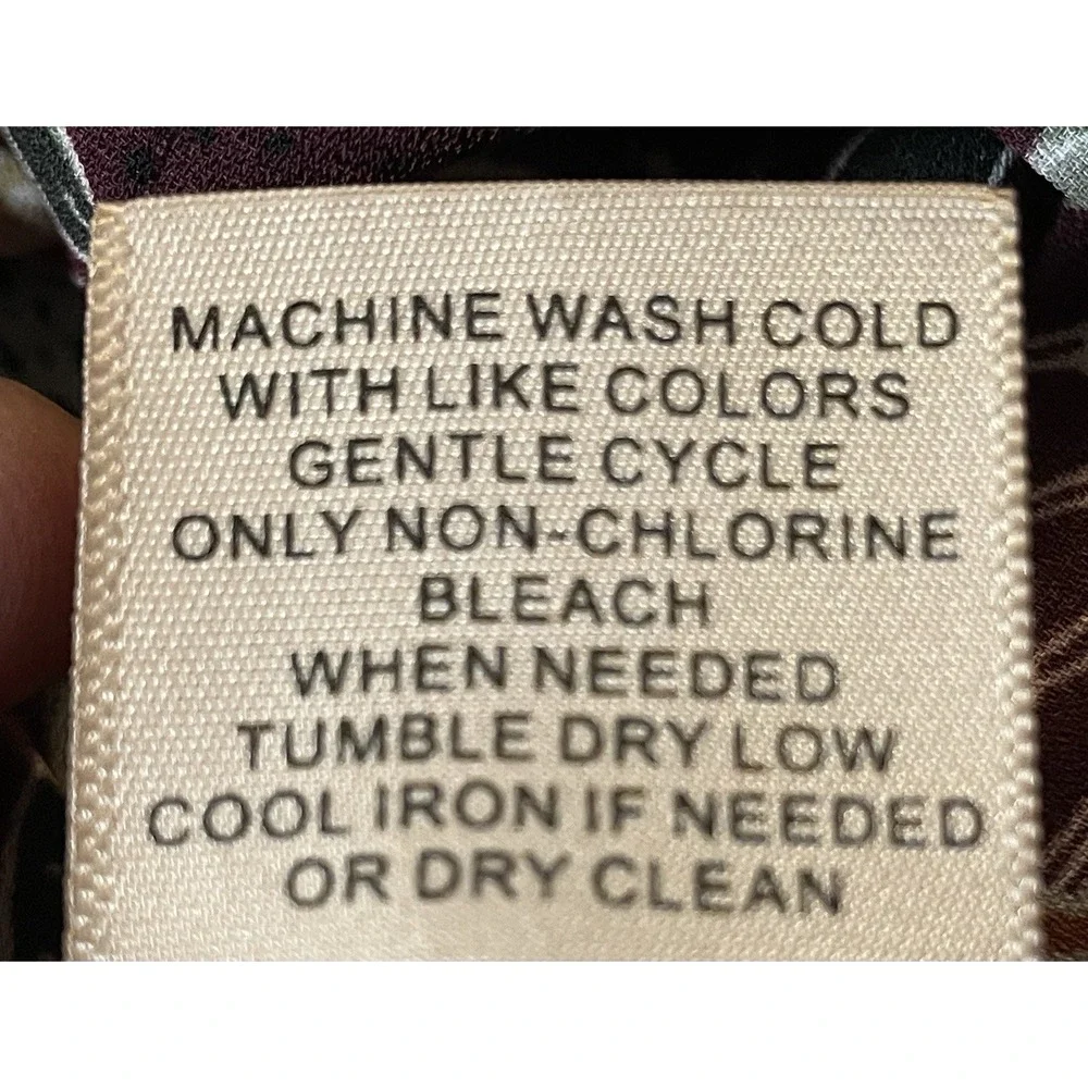 Anthropologie Philosophy Floral Button Blouse Sz M Burgundy Orange Career Boho - Picture 11 of 12